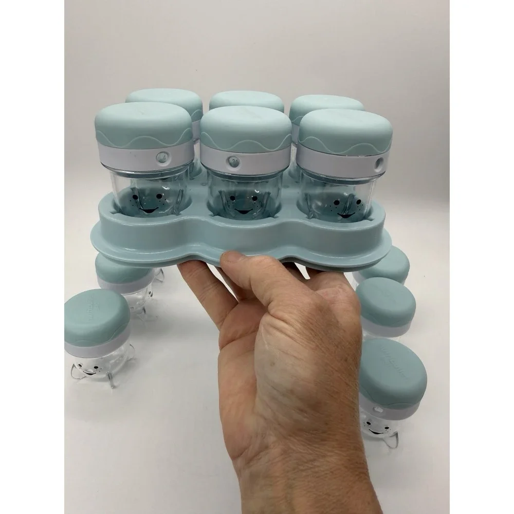 Baby Bullet Food Container With Lids Date Ring 12 Replacement Jars With 1 Tray